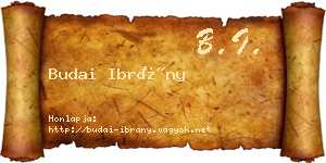 Budai Ibrány névjegykártya